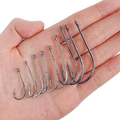 Fishing Hooks Circle Hooks 2X Strong Offset Circle Hooks Saltwater Black  High Carbon Steel Octopus Catfish Fishing Hooks 180pcs/box - Size:1/0 2/0  3/0