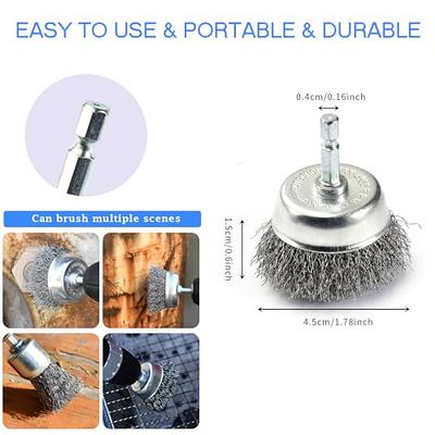 3PCS Wire Cup Brush End Brush Set Wire Brush for Drill 1/4 Inch Hex Shank 