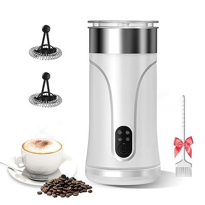 MOOSUM Milk Frother, 4-in-1 10.2oz/300ml Electric Milk Steamer, Easy Clean, Automatic Hot/Cold Foam Maker, Hot Chocolate Maker, 120V