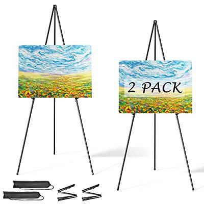 PUJIANG 63 Telescoping Easel,Aluminum Easels for Signs,Easel Stand for Display,Easel for Wedding Sign Poster,Portable Art Easel Stand for Painting