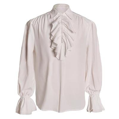 Mens Pirate Shirt Medieval Renaissance Victorian Costume Ruffled Steampunk  Vampire Gothic Halloween Cosplay Tops White S - Yahoo Shopping