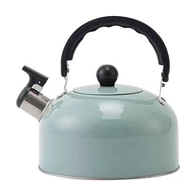 Creative Home 2.3 qt. Stainless Steel Whistling Tea Kettle Teapot with Ergonomic Cool Touch Handle, Satin Finish 11305