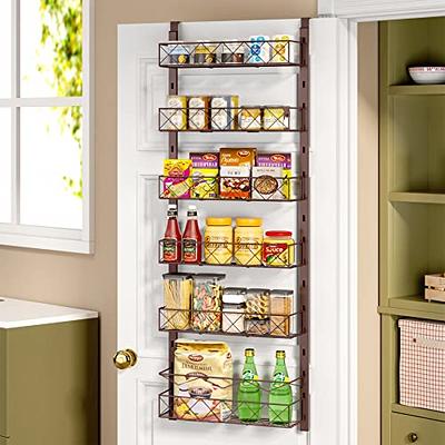 Moforoco White 9-Tier Over The Door Pantry Organizer, Pantry Organization  And Storage, Metal Hanging Spice Rack Shelves Door, Home & Kitchen