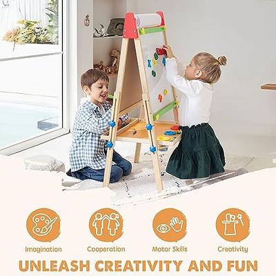 JUZBOT Easel for Kids Deluxe Wooden Standing Kids Easel with Paper & 84PCS  Accessories Foldable Without Disassembly Magnetic Chalkboard & Whiteboard Kids  Art Easel for 3 4 5 6 7 8 Year Old - Yahoo Shopping