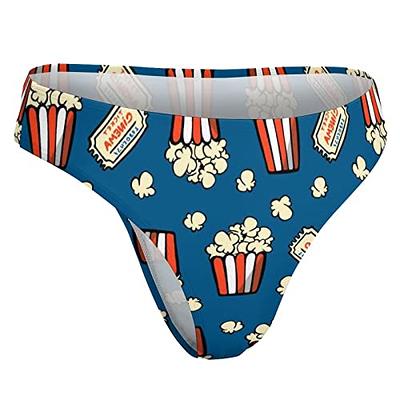 BAIKUTOUAN Popcorn and Movie Ticket Women's Low Waist T-Back Thong Panty  Underwear Brief Cute - Yahoo Shopping