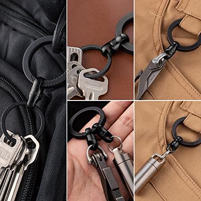 FEGVE Titanium Swivel Small Key Ring, Key Chain Rings Heavy Duty Keychain  for Men and Woman