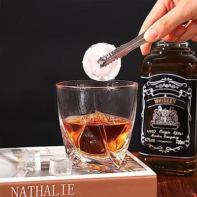 Whiskey Barware Set - 2 Old Fashion Tumbler Glasses with 2 Chilled Whisky  Ice Ball Molds