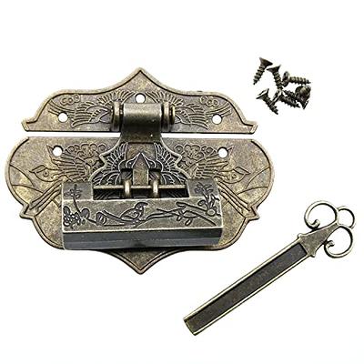 2 Sets old desk lock Jewelry Box Hasp Retro Key Lock Vintage Key Lock