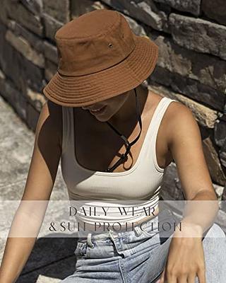 Bucket Hat for Women Summer Sun Hats Womens Mens Packable Cotton Beach Bucket Hats for Travelling