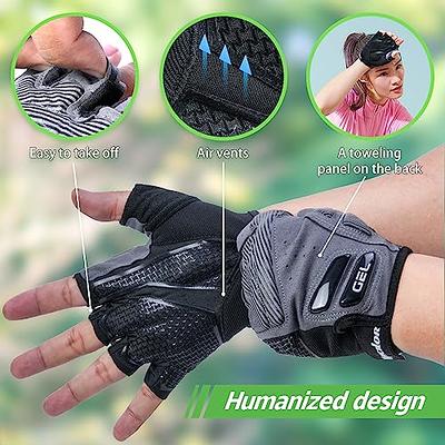 LuxoBike Cycling Gloves (Black - Half Finger Large)