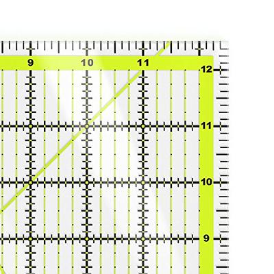 Arteza Quilting Ruler, Laser Cut Acrylic Quilters' Ruler with Patented  Double Colored Grid Lines for Easy