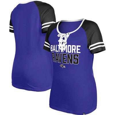 Baltimore Ravens New Era Women's Raglan Lace-Up T-Shirt - Purple