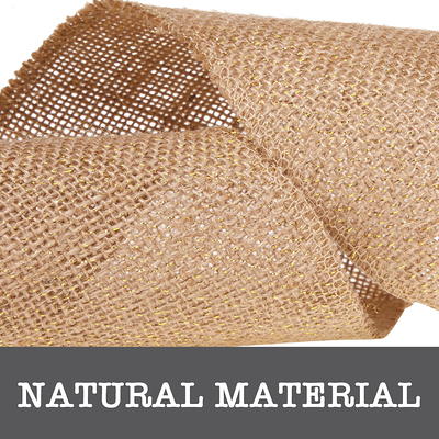 May Arts Ribbon Natural 1.5 Wired Burlap with Lace Edge, 10 yd