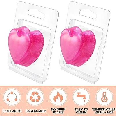 EUPNHY Wax Melt Containers-8 Cavity Clear Empty Plastic Wax Melt Molds-25 Packs Heart Shape Clamshells for Tarts Wax Melts.