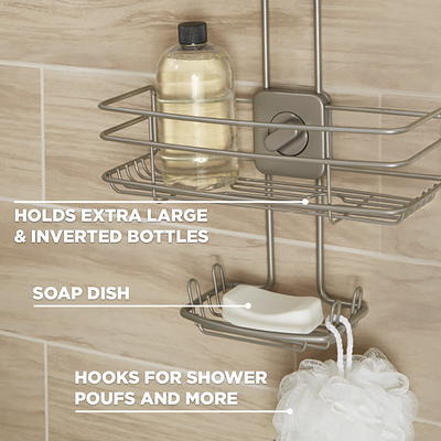 Mainstays Over-the-Shower Caddy, 2 Shelves, Satin Nickel