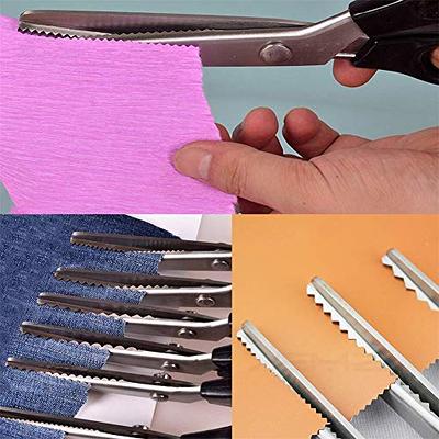 Sewing Pinking Shears for Fabric Paper Leather Professional Craft Scissors  with Sharp Stainless Steel Blades P.