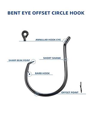 BLUEWING Bent Eye Offset Circle Hooks Fishing Hooks High Carbon Steel  Fishing Hooks Extra Sharp Fish Hooks for Freshwater Saltwater Fishing, Size  9/0, 10pcs - Yahoo Shopping