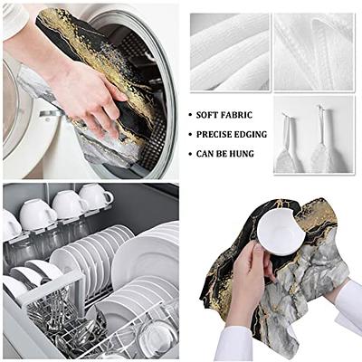 Savannan Kitchen Dish Cloths, Abstract Marble Black Gray Gold Ultra Soft  Absorbent Dish Towels for Drying Dishes Quick Drying Towels Dish Rags 2 Pack  - Yahoo Shopping