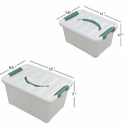 Tyminin Medium Storage Bin with Lid, 14 Quart Plastic Stackable Container  Box, 2 Pack