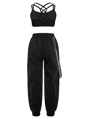 Girls Elastic Waist Cargo Jogger Pants Street Hip Hop Dance