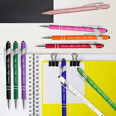 Qingxily Up to 300 Pcs Custom Pens Bulk,Personalized Pens with Free  Engraving,Customized Stylus Ballpoint Pens with Your Name,Text,Message for