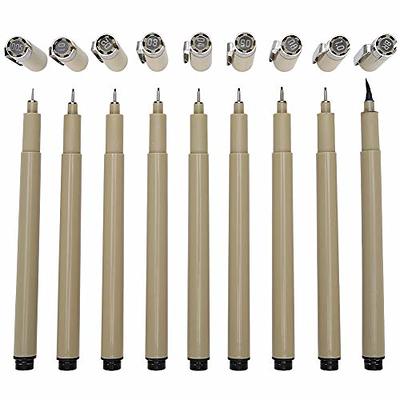 Toptime Micron Fineliner Pens, 12 Pack Micro Pen Set Black, Technical  Drawing Pens for Artist No Bleed Calligraphy Pens, Archival Ink Brush Pen  Art