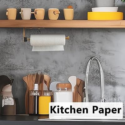 RQYIXI Paper Towel Holder Under Cabinet One Hand Operable Wall Mount  Stainless Steel Paper Towel Holder with Damping Effect Bend-Resistant  Drilled for