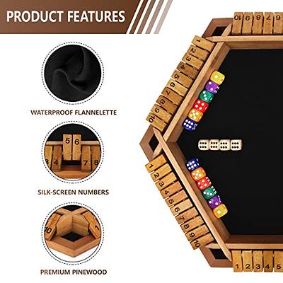 AMEROUS Shut The Box Dice Table Math Game Wood