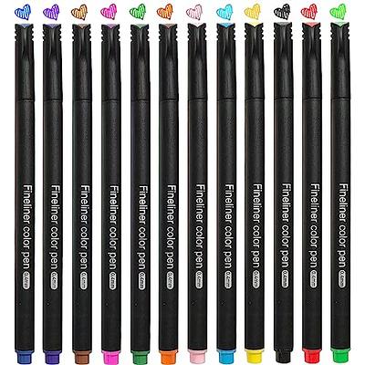 Taotree 24 Fineliner Color Pens, Fine Line Colored Sketch Writing Drawing  Pens for Journaling Planner Note Taking Adult Coloring Books, Porous Fine