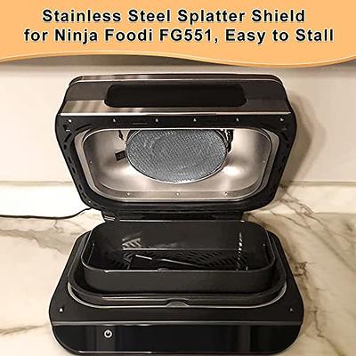yianteng Stainless Steel Splatter Shield for Ninja FG551 Foodi, Accessories for Reusable Ninja Foodi Smart XL 6-in-1 Indoor Grill, Foodi