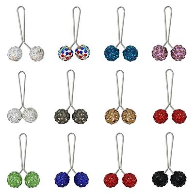 Honbay 12PCS Cute Hijab Pins Crystal Rhinestone Ball Pearl Brooch