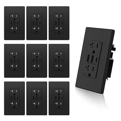 ELEGRP USB Outlets Receptacles, 3-Port USB C Wall Outlet, 30W 6.0A USB Electrical  Outlet