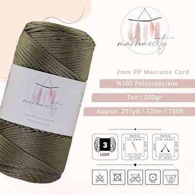 Makromecity, Polyester Macrame Cord 2mm x 250 yards (750 feet) 2mm  Polypropylene Olive Drab Macrame Cord Crochet Macrame Bag Cord Crafts for  Wall Hangings, Bags, Underplate, Rug - Yahoo Shopping