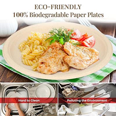 Paper Plates 7 [150 Count] Brown Compostable Disposable