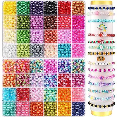 2400PCS Pearl Beads for Jewelry Making 48 Colorful 6mm Round Pearl