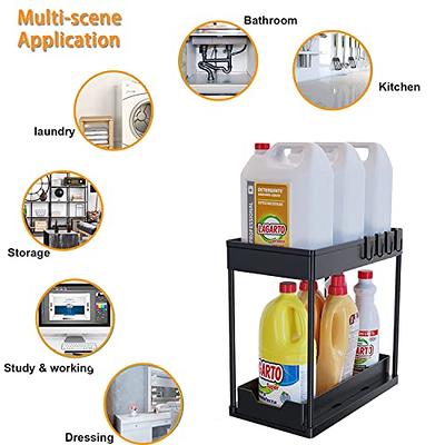 PHANCIR Under Sink Organizer, 2 Tier Multi-Purpose Large Capacity