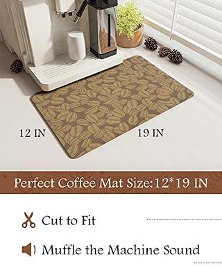 Retro Coffee Maker Mat Kitchen Counter Protector Rubber Absorbent