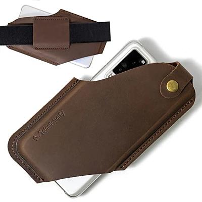 nuoku Cell Phone Pouch for iPhone 14 13 12 11 Pro Max Series, PU Leather  Phone Holster with Belt Clip for S22 Plus/S21 Plus/S20 Plus with Magnetic