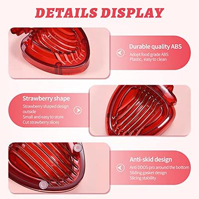 LIFVCNT 2Pack Strawberry Slicer, Fruit Cutter, Strawberry Huller Kit, DIY  Platter Fruit Plate Kitchen Gadgets Tool Veggie Slicer for Dessert Cups