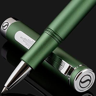 Scriveiner Black Green Ballpoint Pen - Black Green Luxury Pen, Chrome