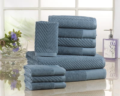 Hastings Home 6-Piece Light Blue Cotton Bath Towel Set (Bath Towels) in the Bathroom  Towels department at