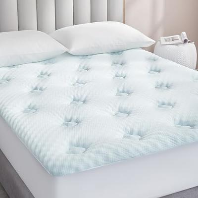 Mellow 1.5 in. King Cooling Gel Ventilated Memory Foam Mattress Topper, Blue