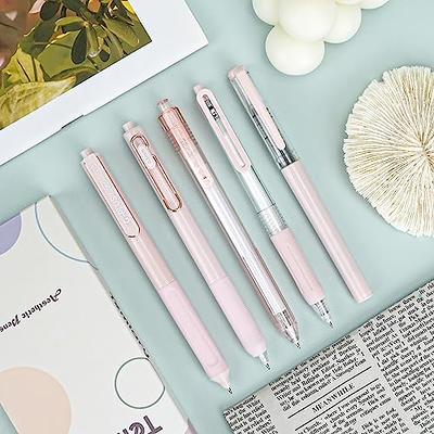 Four Candies 12Pack Pastel Gel Ink Pen Set, 11 Pack Black Ink Pens with  1Pack Highlighter for Writing, Retractable 0.5mm Fine Point Gel Pens, Cute