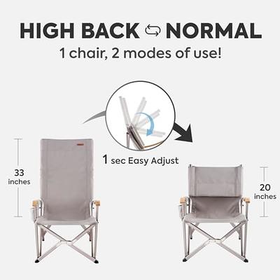 ICECO Hi1600 Folding Camping Chairs for Outside, High-Back Heavy