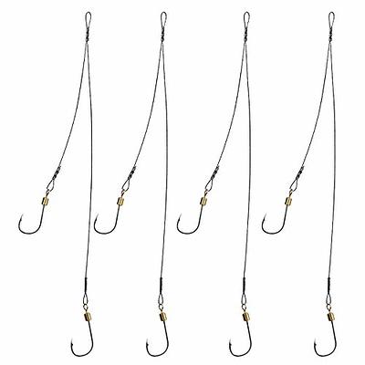 OROOTL Fishing Leader Wire Rigs Stainless Steel Wire Trace Leader Rigs  Saltwater Bottom Fishing Rig with Swivels Snaps Beads High Strength Surf