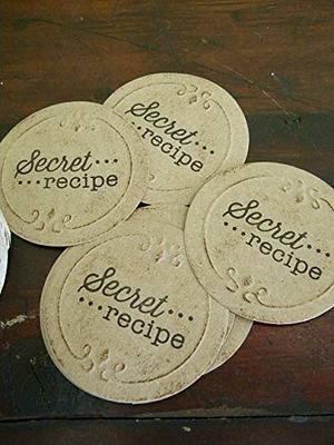 Secret Recipe Mason Jar Labels Gift Tags for Canning Lid Toppers Set of 12  - Yahoo Shopping