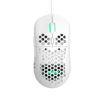 Model D Wired Gaming Mouse - 68g Superlight Honeycomb Design, RGB,  Ergonomic, Pixart 3360 Sensor, Omron Switches, PTFE Feet, 6 Buttons - Matte  White