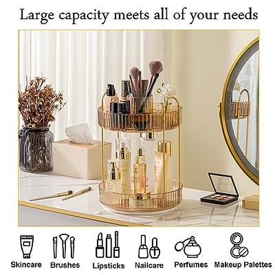 LAECHATAR Rotating Makeup Organizer for Vanity 2 Tiers, Large Capacity  Skincare Organizers and Storage, Perfume Organizer Countertop, Spinning  Bathroom Lazy Susan (Vintage Gold) - Yahoo Shopping