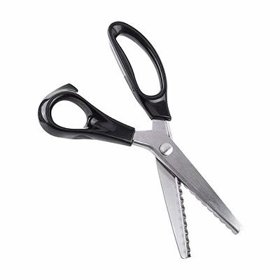 Pinking Shears Scissors for Fabric, 2-Piece Bundle of Zig Zag Scissors &  Scalloped Pinking Shears | 100% Stainless Steel Sewing Pinking Shears for