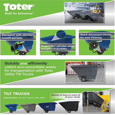 Toter 1 1/2 Cubic Yard 2,000 lbs. Capacity Heavy Duty Material Handling  Tilt Truck - Blackstone - Yahoo Shopping